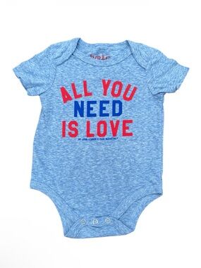 Blue 'All You Need Is Love' Baby One-Piece Bodysuit
